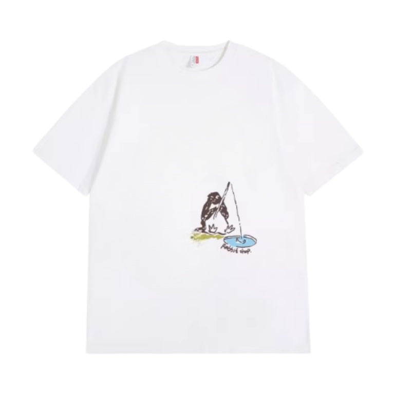 Loose-Fit Pink T-Shirt with Unique Print