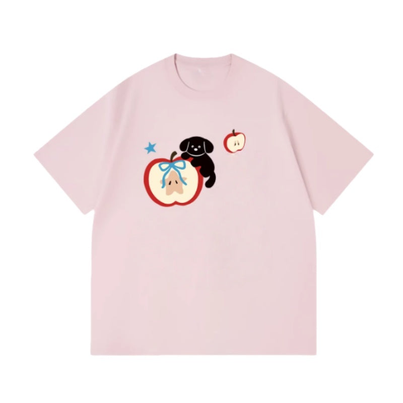 Pink T-Shirt with Cute Puppy Print