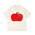 Cream White T-Shirt with Large Apple Print